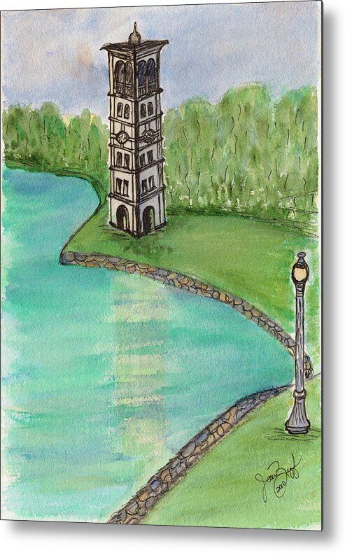 Furman University Metal Print featuring the painting As the Bell Tolls by Joan Zepf