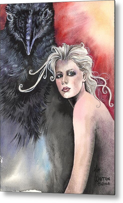 Fairy Metal Print featuring the painting As the Crow Flies by Kim Whitton