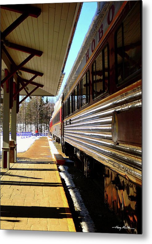 Train Metal Print featuring the photograph At The Station by Harry Moulton