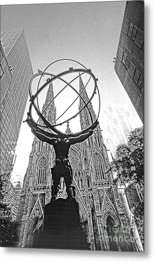 Atlas Metal Print featuring the photograph Atlas Rockefeller Center NYC by Larry Mulvehill