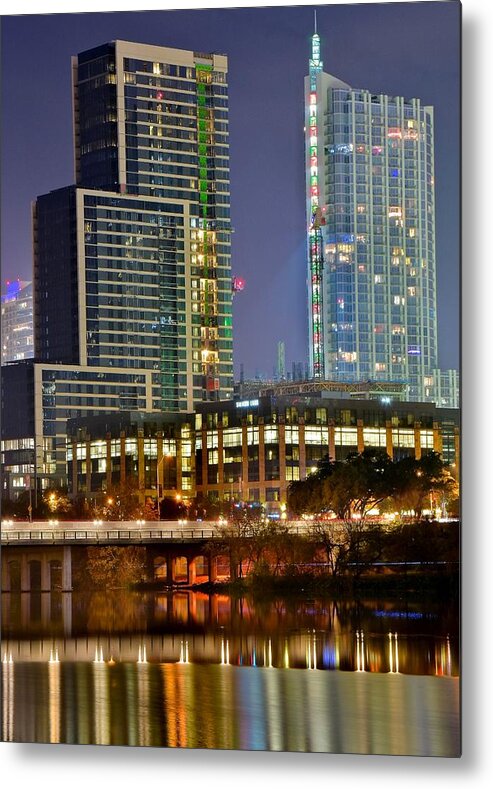 Austin Metal Print featuring the photograph Austin Skyscrapers by Frozen in Time Fine Art Photography