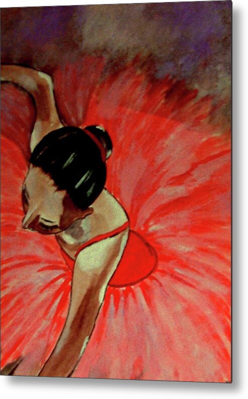 France Metal Print featuring the painting Ballerine Rouge by Rusty Gladdish