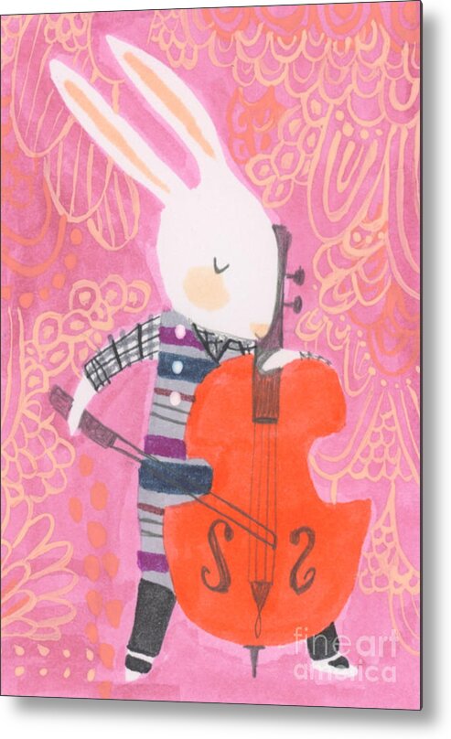 Cello Metal Print featuring the painting Cello Band Geek by Kate Cosgrove