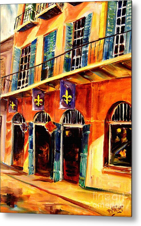 New Orleans Metal Print featuring the painting Banners on Royal Street by Diane Millsap