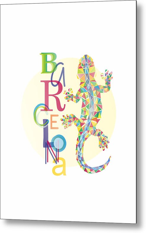 Barcelona Metal Print featuring the digital art Barcelona Lizard by Julia Jasiczak