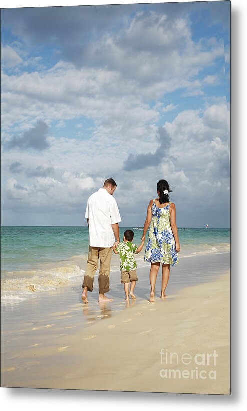 Affection Metal Print featuring the photograph Beach Family by Brandon Tabiolo - Printscapes