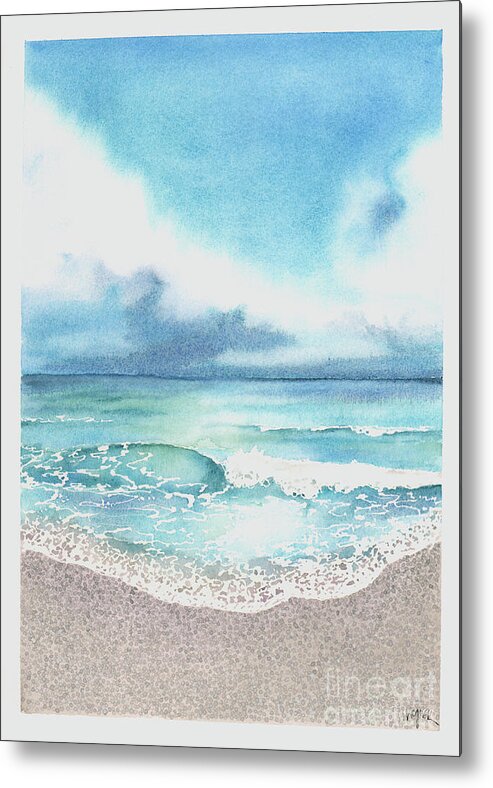 Beach Metal Print featuring the painting Beach of Tranquility by Hilda Wagner
