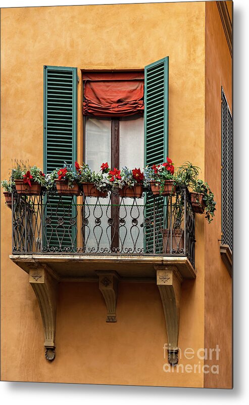 Bologna Metal Print featuring the photograph Beautiful traditional balcony by Sophie McAulay