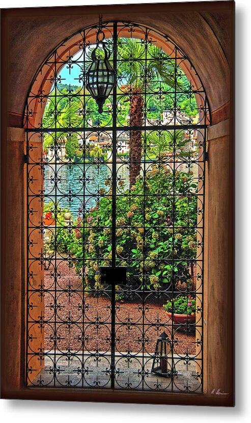 Wrought-iron Metal Print featuring the photograph Behind the Wrought-Iron Door by Hanny Heim