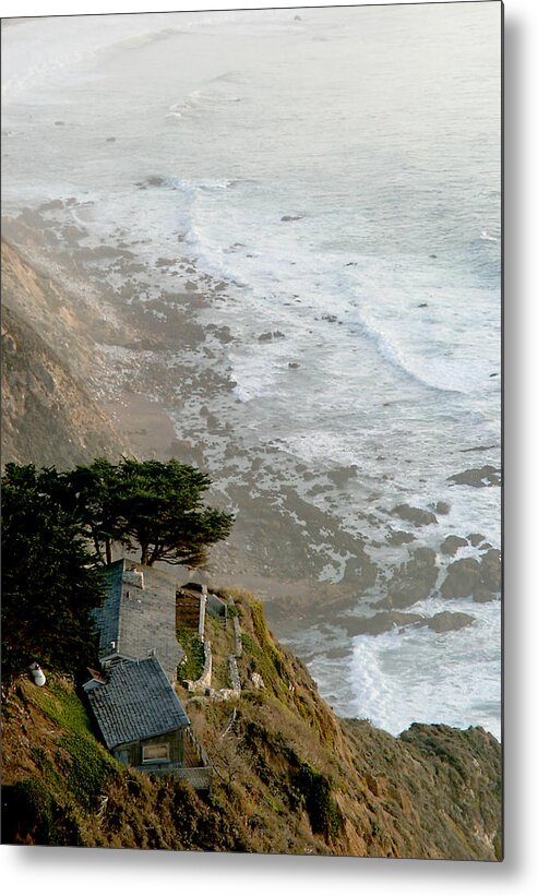 Ocean Metal Print featuring the photograph Big Sur Cliff House by Val Jolley