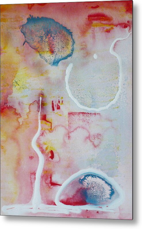Abstract Metal Print featuring the painting Brainchild by 'REA' Gallery