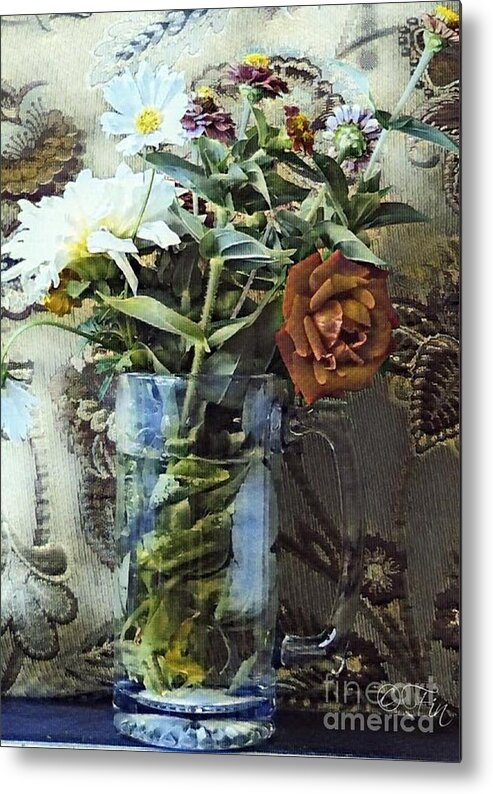 Roses Metal Print featuring the digital art Bringing My Garden Inside by PainterArtist FIN