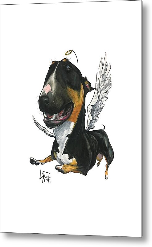 Pet Portrait Metal Print featuring the drawing Brunk 3123 by John LaFree
