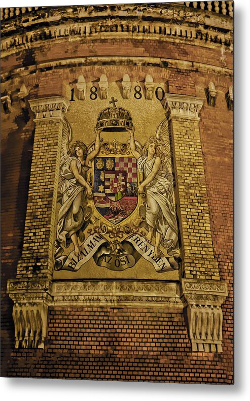 Coat Of Arms Metal Print featuring the photograph Budavari Palota Coat of Arms by Adam Rainoff