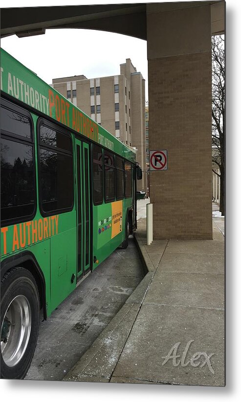 City Bus Metal Print featuring the photograph Bus Stop by Alexsondra Baumcratz