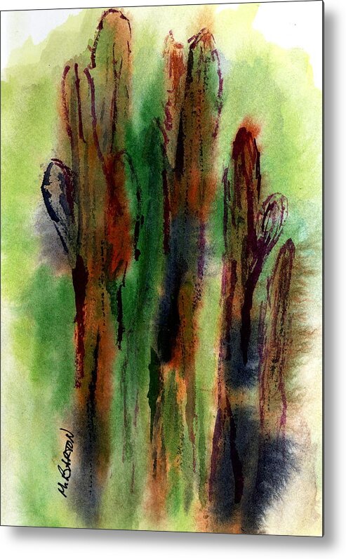 Saguaro Metal Print featuring the painting Cactus Coolers by Marilyn Barton