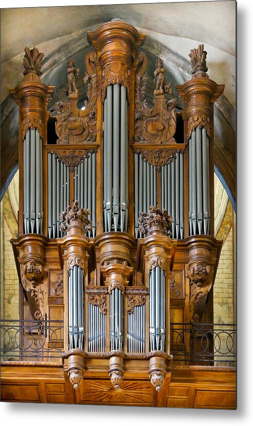 Cahors Metal Print featuring the photograph Cahors Cathedral organ by Jenny Setchell