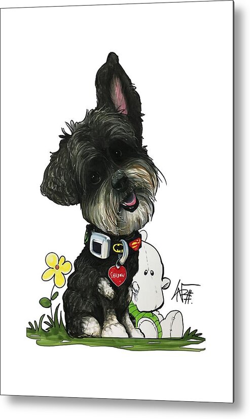 Canine Caricature Metal Print featuring the drawing Carey 3295 by John LaFree