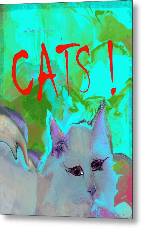 Cats Metal Print featuring the digital art Cats by Zsanan Studio