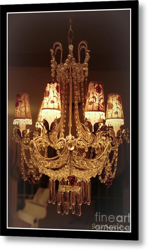 Piano Chandelier Dining Room Fancy Lamp Light Fixture Metal Print featuring the photograph Chandelier by Brian Seidenfrau