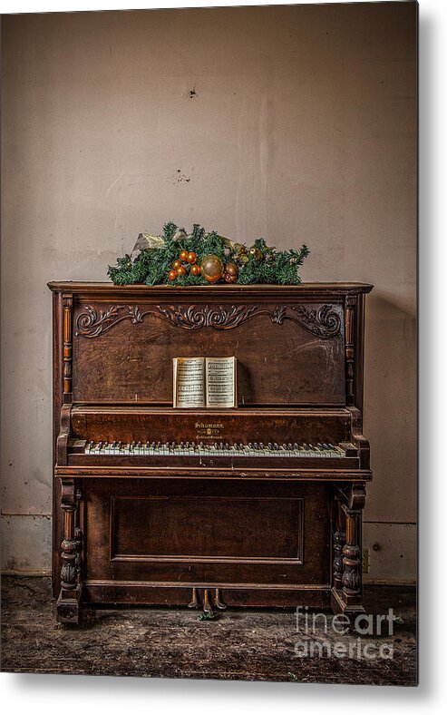 Rodney Metal Print featuring the photograph Christmas Card with Piano in Old Church by T Lowry Wilson
