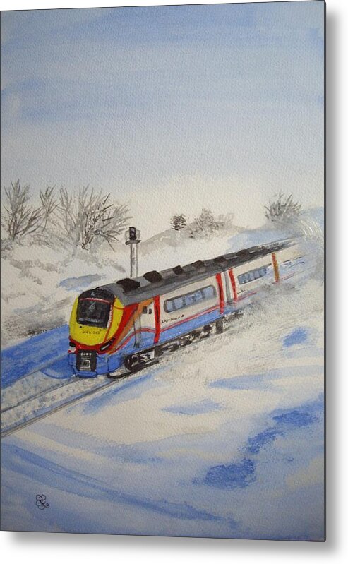 Train Metal Print featuring the painting Class 222 West Midlands by Carole Robins