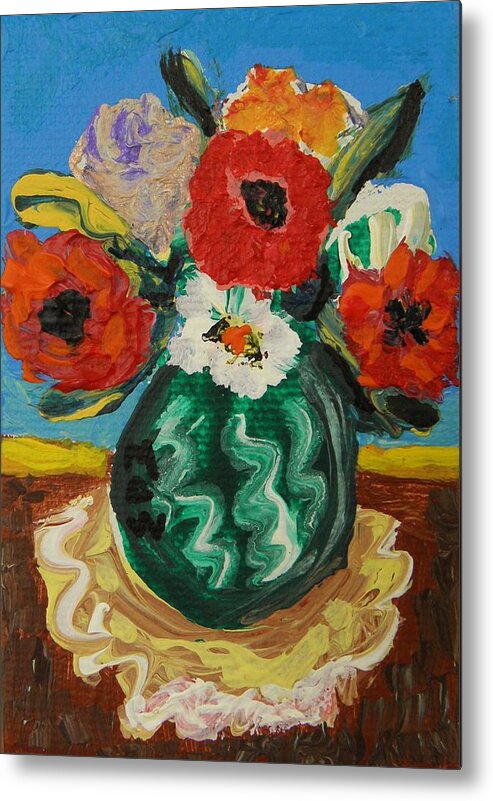 Floral Metal Print featuring the painting Close Your Eyes by Mary Carol Williams