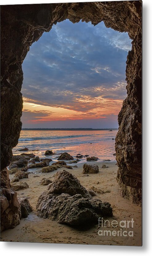 Cloudy Metal Print featuring the photograph Cloudy Sunset at Low Tide by Eddie Yerkish