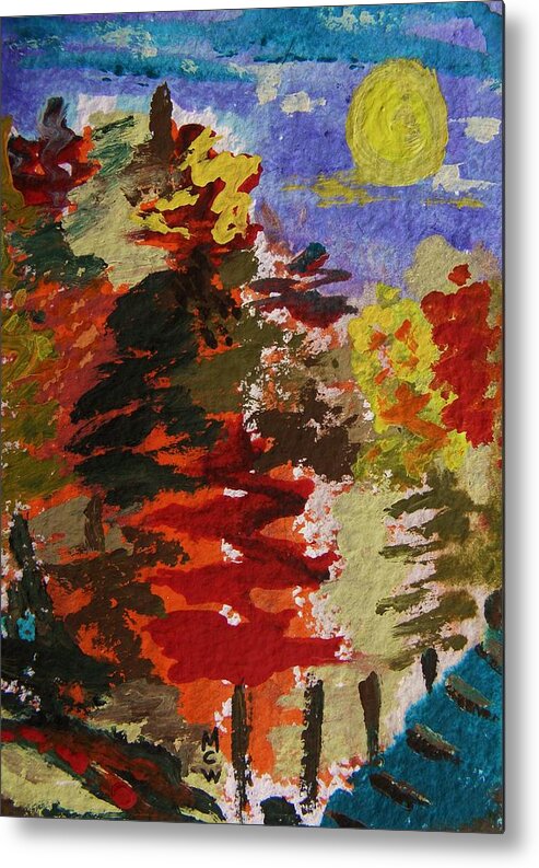 Sun Metal Print featuring the painting Color Forest by Mary Carol Williams