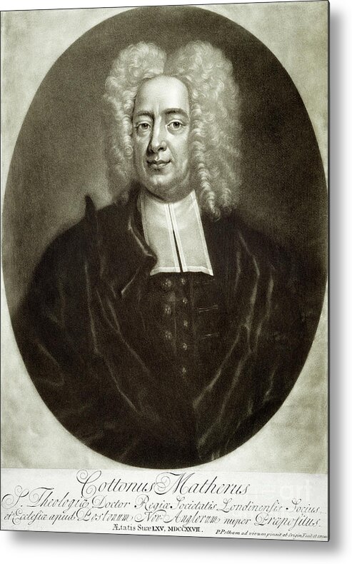 18th Century Metal Print featuring the drawing Cotton Mather 1663-1728 by Granger