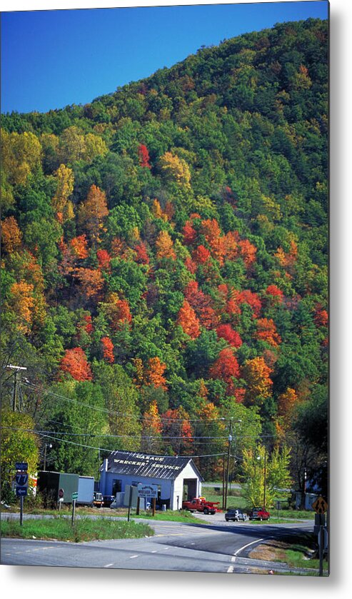 Fall Foliage Metal Print featuring the photograph Country Road in Autumn by Carl Purcell