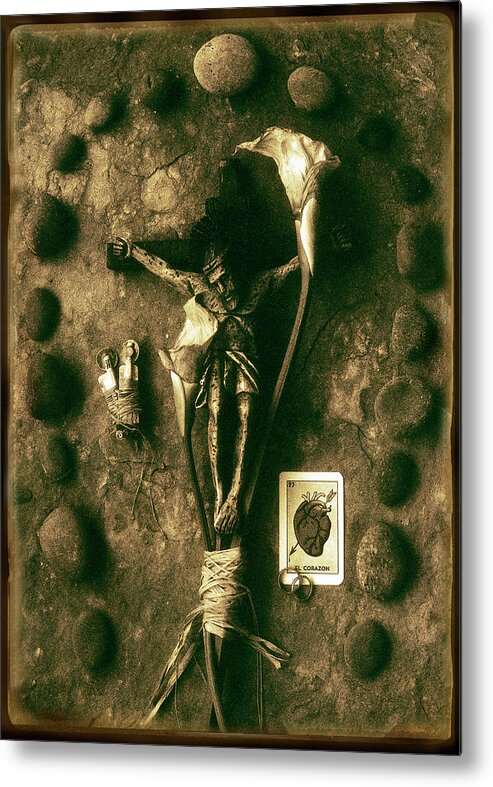 Primitive Art Metal Print featuring the photograph Crucifix, The Loss by David Chasey