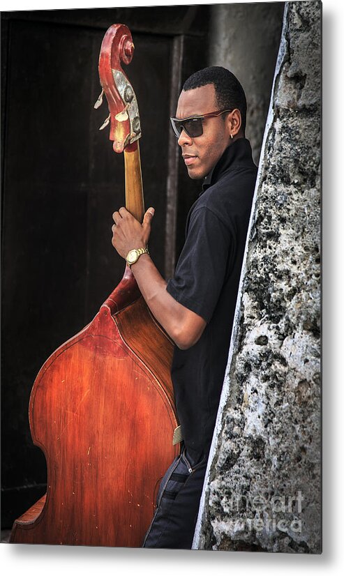 Cuba Metal Print featuring the photograph Cuban Bass Player by Craig J Satterlee