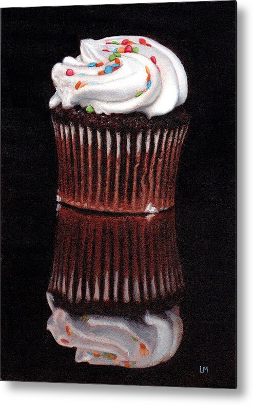 Cupcake Metal Print featuring the painting Cupcake Reflections by Linda Merchant