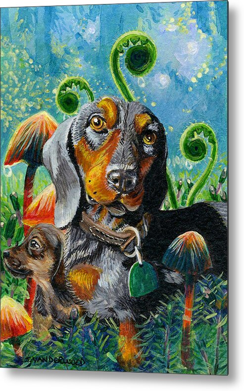 Dog Metal Print featuring the painting Daddy Love by Jacquelin L Vanderwood Westerman