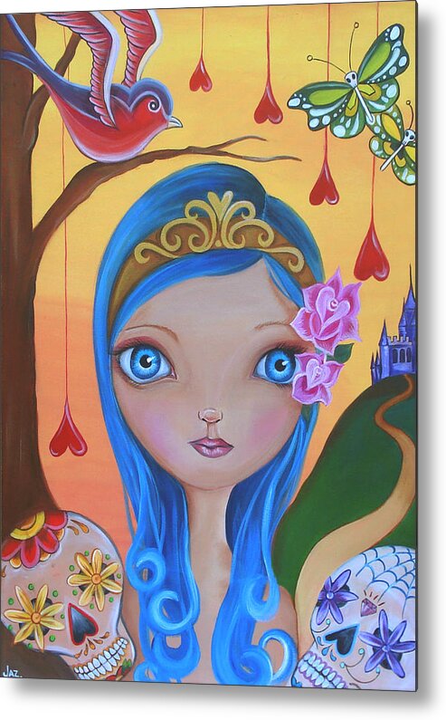 Princess Metal Print featuring the painting Day of the Dead Princess by Jaz Higgins