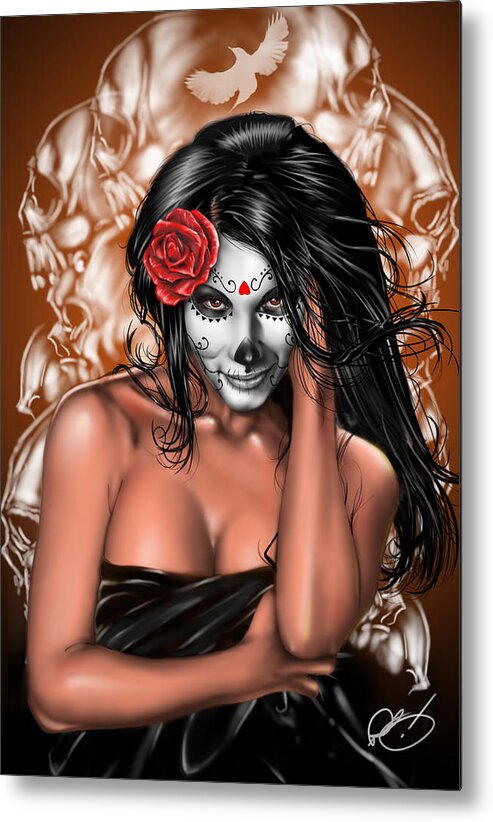 Pete Metal Print featuring the painting Dia de los Muertos Remix by Pete Tapang
