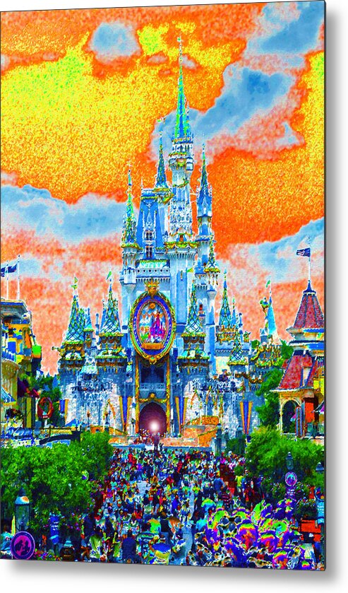 Art Metal Print featuring the painting Disney at Fifty by David Lee Thompson