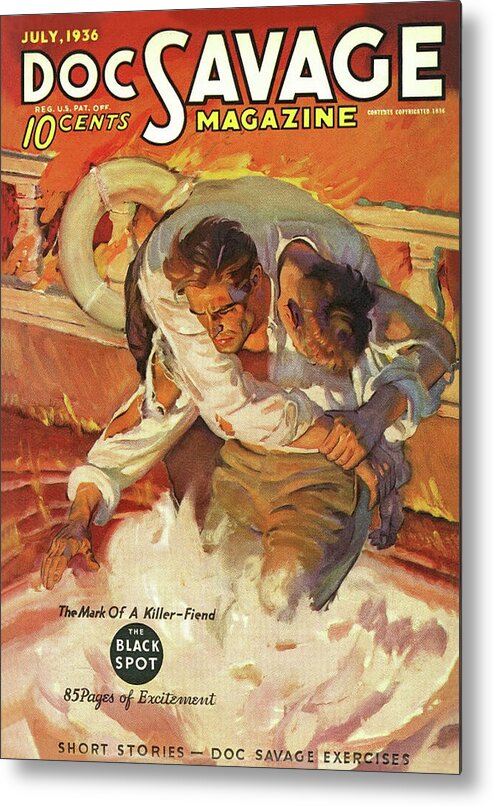 Comic Metal Print featuring the drawing Doc Savage The Black Spot by Conde Nast