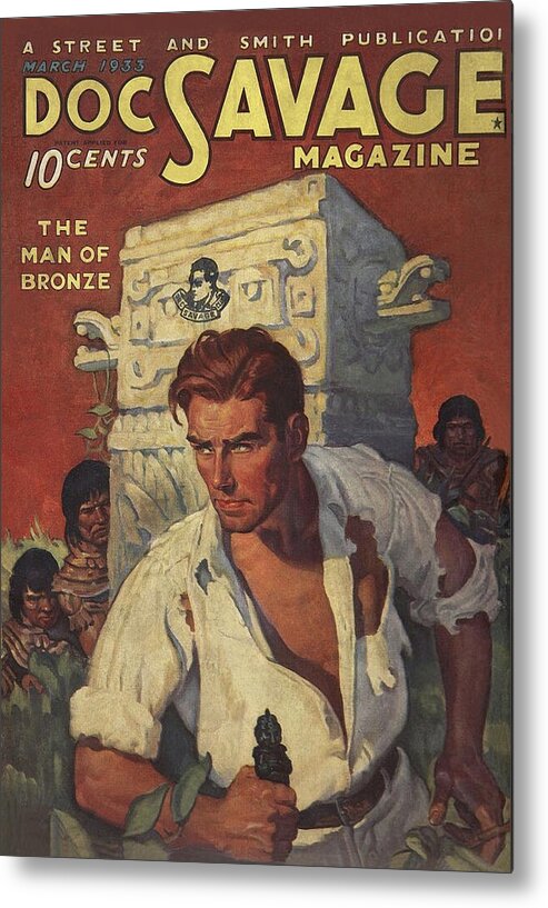 Comic Metal Print featuring the drawing Doc Savage The Man of Bronze by Conde Nast