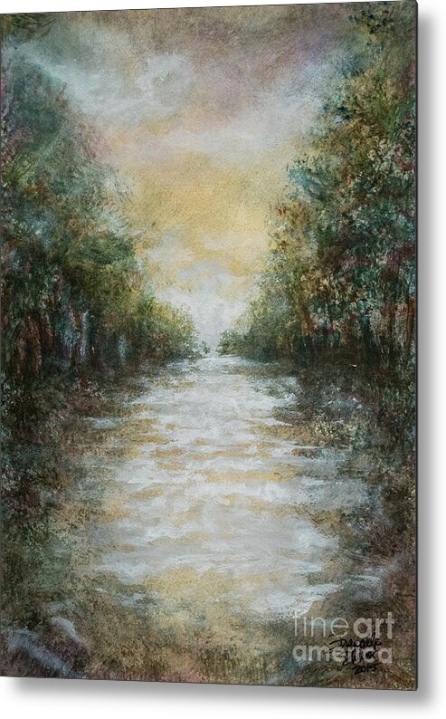 Landscape Metal Print featuring the painting Down da Bayou by Francelle Theriot