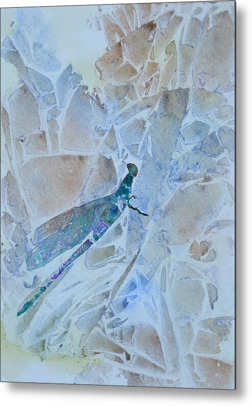 Dragonfly Metal Print featuring the painting Dragonfly by Kellie Chasse