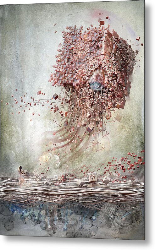 Landscape Metal Print featuring the digital art Dreamscape Flow No.1 by Te Hu