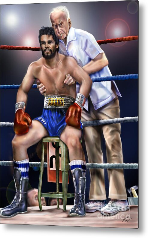 Roberto Duran Metal Print featuring the painting Duran Hands of Stone 1A by Reggie Duffie