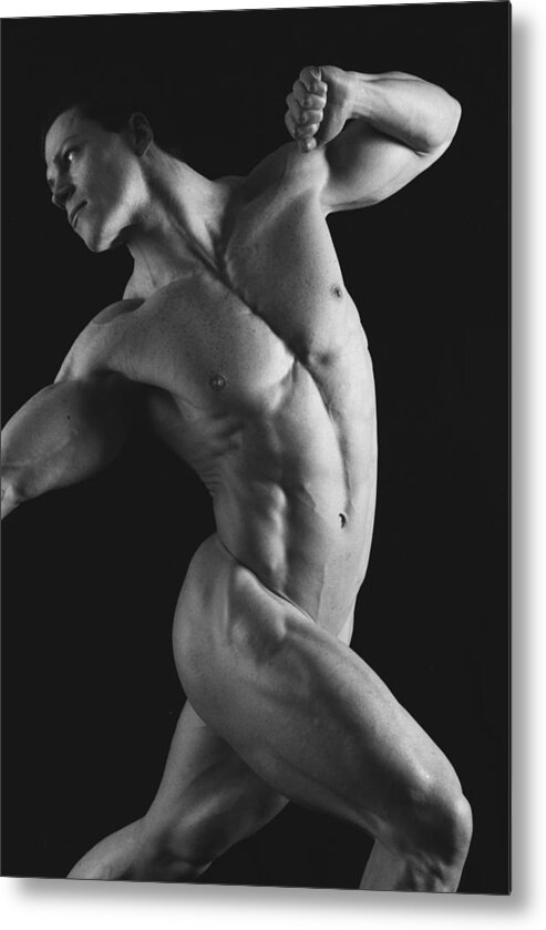 Male Nudes Metal Print featuring the photograph Dwain Leland 1 by Thomas Mitchell