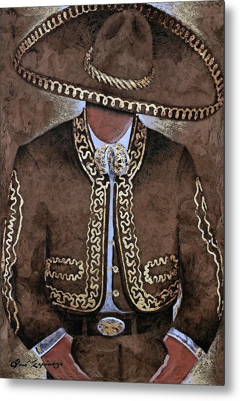 Charros Metal Print featuring the painting E L . C H A R R O by J U A N - O A X A C A