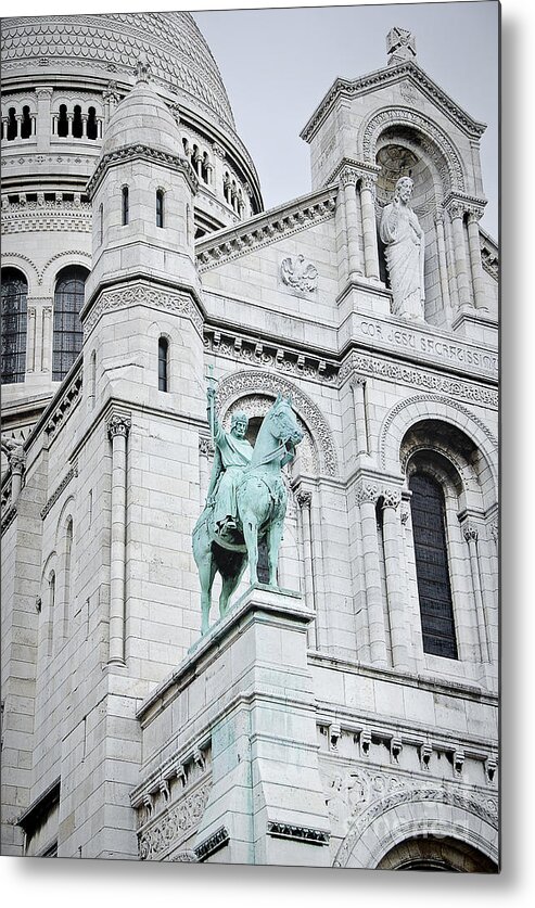 Photography Metal Print featuring the photograph Equestrian Statue Sacre Coeur Paris by Ivy Ho