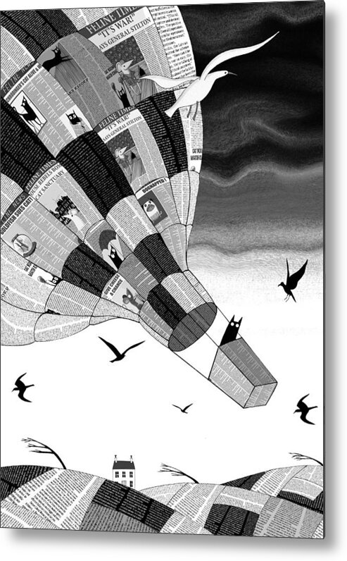 Balloon Metal Print featuring the mixed media Escape by Andrew Hitchen