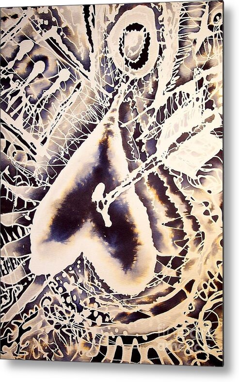 Abstract Metal Print featuring the painting Evol by Xoey HAWK
