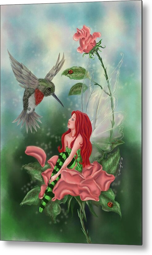 Fairy Metal Print featuring the painting Fairy Dust by Becky Herrera